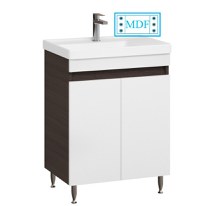 Set Baza front MDF si Lavoar seria 286, 60 cm, alb + wenge - 1