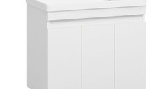 Set Baza front MDF si Lavoar seria 286, 80 cm, alb