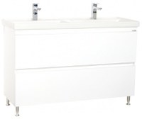 Set Baza front MDF si Lavoar seria 286, cu sertare, 120 cm, alb - 1