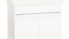 Set Baza front MDF si Lavoar seria 286, suspendata, 60 cm, alb