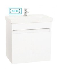 Set Baza front MDF si Lavoar seria 286, suspendata, 60 cm, alb - 1