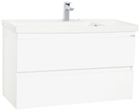 Set Baza front MDF si Lavoar seria 286, suspendata cu sertare, 100 cm, alb - 1