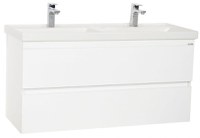 Set Baza front MDF si Lavoar seria 286, suspendata cu sertare, 120 cm, alb - 1