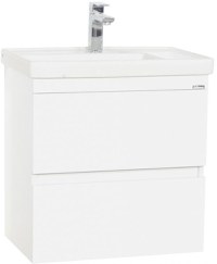 Set Baza front MDF si Lavoar seria 286, suspendata cu sertare, 60 cm, alb - 1
