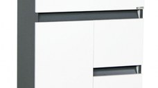 Set Baza front MDF si Lavoar seria 288, 60 cm, alb + antracit