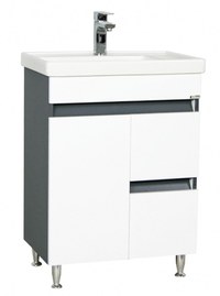 Set Baza front MDF si Lavoar seria 288, 60 cm, alb + antracit - 1