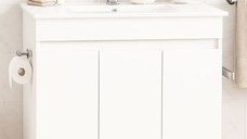 Set Baza front MDF si Lavoar seria 386, montat, 80 cm, alb