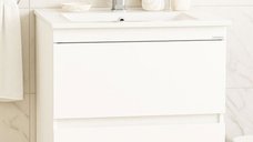 Set Baza front MDF si Lavoar seria 386, suspendata, cu sertare, montat, 60 cm, alb