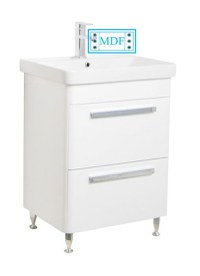 Set Baza front MDF si Lavoar seria 501, cu sertare, 60 cm, alb - 1