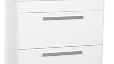 Set Baza front MDF si Lavoar seria 501, cu sertare, 80 cm, alb