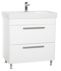 Set Baza front MDF si Lavoar seria 501, cu sertare, 80 cm, alb - 1