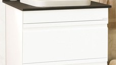 Set Baza front MDF si Lavoar seria 686, cu sertare, montat, 70 cm, alb