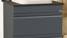 Set Baza front MDF si Lavoar seria 686, cu sertare, montat, 70 cm, antracit