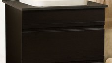 Set Baza front MDF si Lavoar seria 686, cu sertare, montat, 70 cm, negru