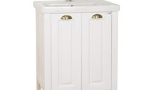 Set Baza front MDF si Lavoar seria 702, 60 cm, alb rustic