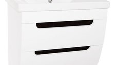 Set Baza front MDF si Lavoar seria 730, suspendata cu sertare, 60 cm, alb rustic