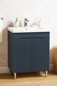 Set Baza front MDF si Lavoar seria 733, 60 cm, antracit - 1