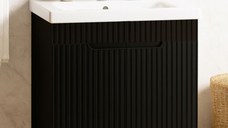 Set Baza front MDF si Lavoar seria 733, 60 cm, negru