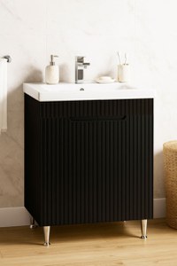 Set Baza front MDF si Lavoar seria 733, 60 cm, negru - 1