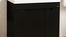 Set Baza front MDF si Lavoar seria 733, 80 cm, negru