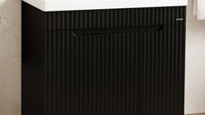 Set Baza front MDF si Lavoar seria 733, 80 cm, negru