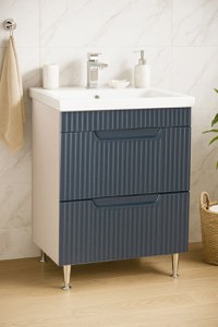 Set Baza front MDF si Lavoar seria 733, cu sertare, 60 cm, antracit - 1