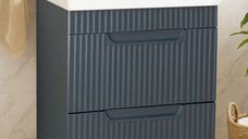 Set Baza front MDF si Lavoar seria 733, cu sertare, 60 cm, antracit