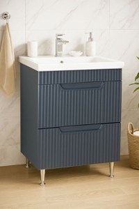 Set Baza front MDF si Lavoar seria 733, cu sertare, 60 cm, antracit - 1