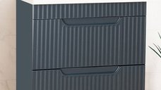 Set Baza front MDF si Lavoar seria 733, cu sertare, montat, 70 cm, antracit