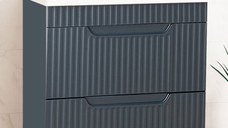 Set Baza front MDF si Lavoar seria 733, cu sertare, montat, 70 cm, antracit