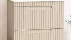 Set Baza front MDF si Lavoar seria 733, cu sertare, montat, 70 cm, crem