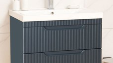 Set Baza front MDF si Lavoar seria 733, suspendata, cu sertare, montat, 70 cm, antracit