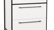 Set Baza front MDF si Lavoar seria 740, cadru metalic, 60 cm, alb