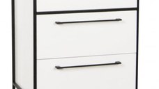Set Baza front MDF si Lavoar seria 740, cadru metalic, 60 cm, alb