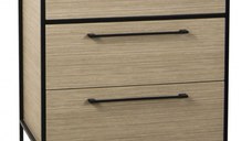Set Baza front MDF si Lavoar seria 740, cadru metalic, 70 cm, fag