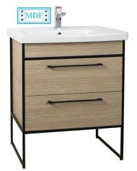 Set Baza front MDF si Lavoar seria 740, cadru metalic, 70 cm, fag - 1
