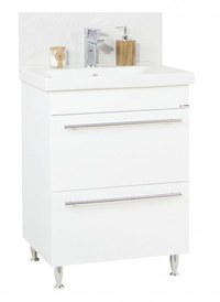 Set Baza front MDF si Lavoar seria 754, cu sertare, 60 cm, alb - 1