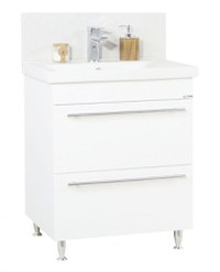 Set Baza front MDF si Lavoar seria 754, cu sertare, 70 cm, alb - 1