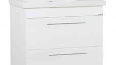 Set Baza front MDF si Lavoar seria 754, cu sertare, 80 cm, alb