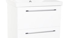 Set Baza front MDF si Lavoar seria 754, suspendata cu sertare, 60 cm, alb