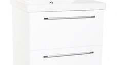Set Baza front MDF si Lavoar seria 754, suspendata cu sertare, 60 cm, alb