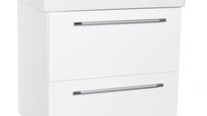 Set Baza front MDF si Lavoar seria 754, suspendata cu sertare, 70 cm, alb