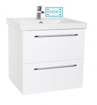 Set Baza front MDF si Lavoar seria 754, suspendata cu sertare, 70 cm, alb - 1