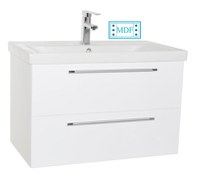 Set Baza front MDF si Lavoar seria 754, suspendata cu sertare, 80 cm, alb - 1