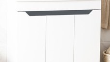 Set Baza front MDF si Lavoar seria 756, 80 cm, alb + antracit