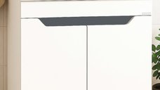 Set Baza front MDF si Lavoar seria 756, montat, 70 cm, alb + antracit
