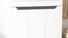 Set Baza front MDF si Lavoar seria 756, montat, 80 cm, alb + antracit