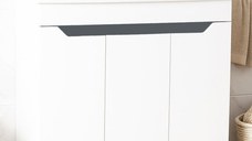 Set Baza front MDF si Lavoar seria 756, montat, 80 cm, alb + antracit