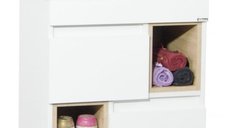 Set Baza front MDF si Lavoar seria 760, picioare metalice, 60 cm, alb + sonoma