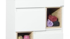 Set Baza front MDF si Lavoar seria 760, picioare metalice, 60 cm, alb + sonoma